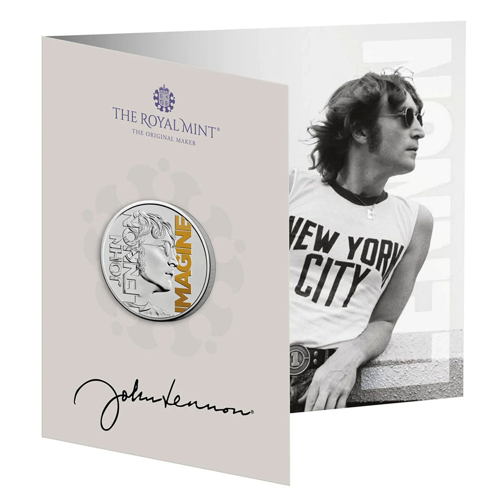JOHN LENNON - (生誕 85年 ) - 2025 UK £5 Brilliant Uncirculated Colour Coin 世界限定10,000 / 英国王立造幣局